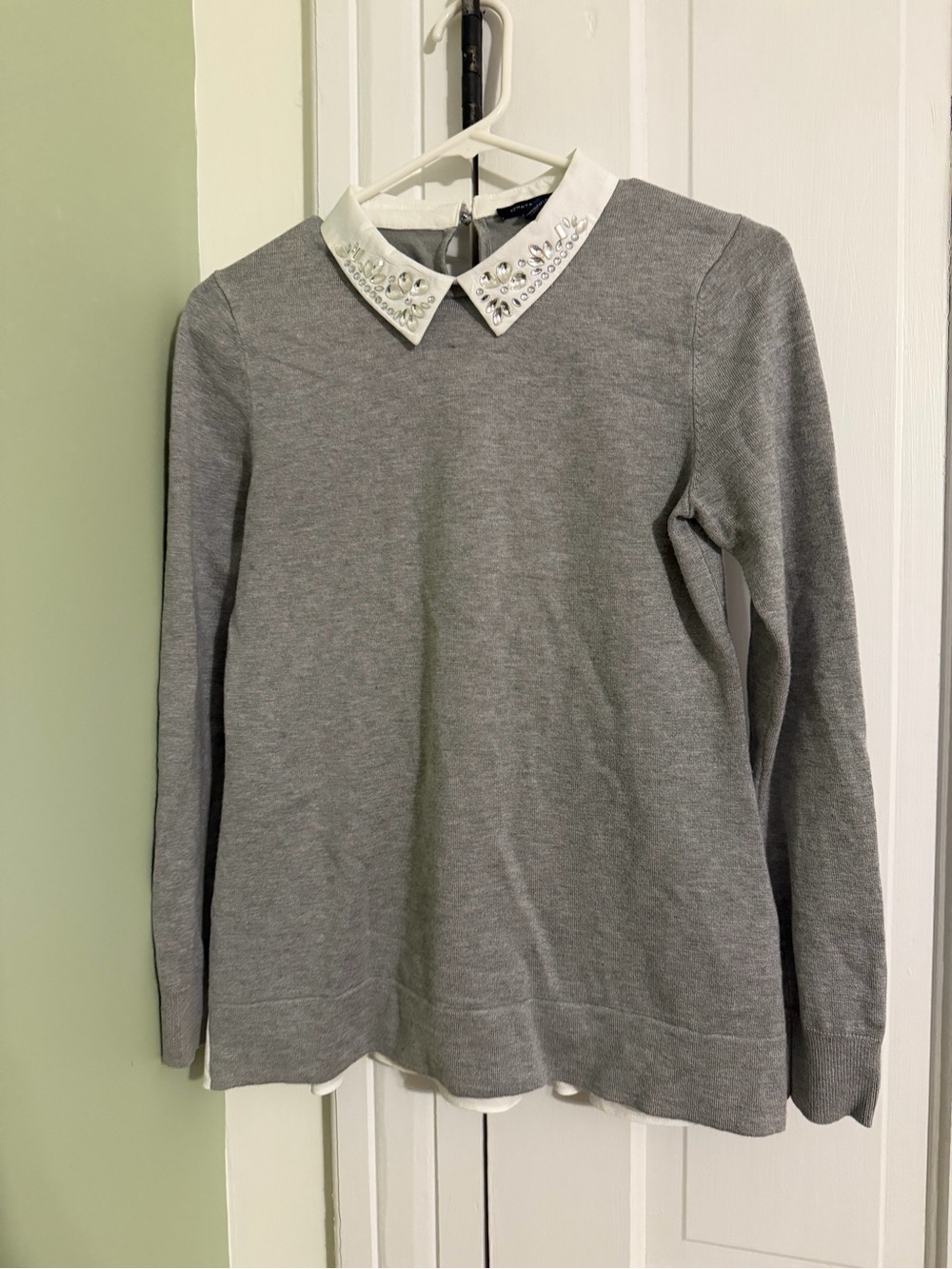 Tommy Hilfiger Collared Sweater - Gray - XS
